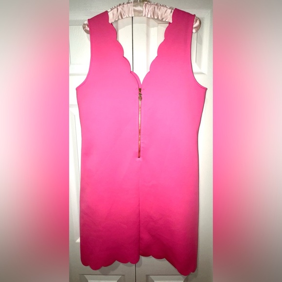 Lilly Pulitzer MIKAYLA scallop hem pink Shift Dress size Large. NWOT. - Picture 3 of 13